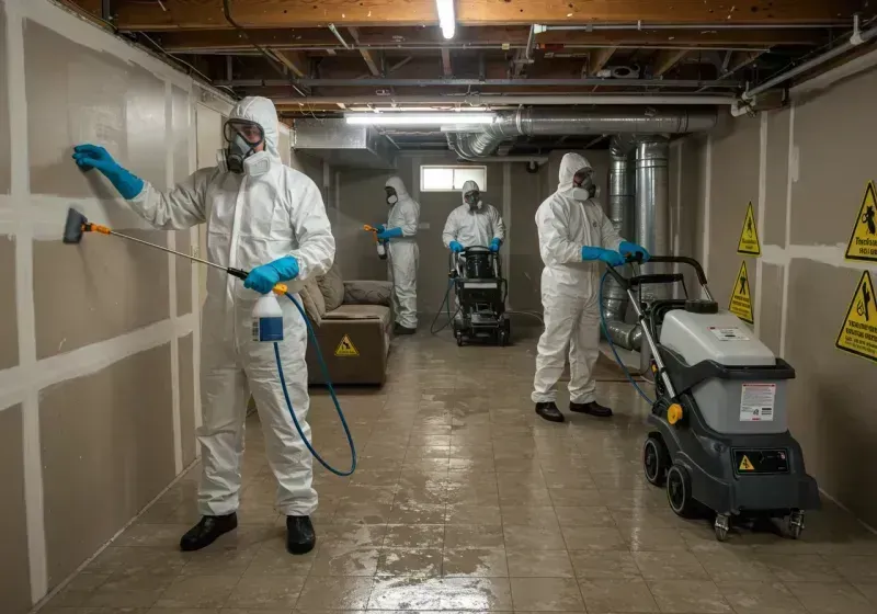 Basement Moisture Removal and Structural Drying process in Grill, PA